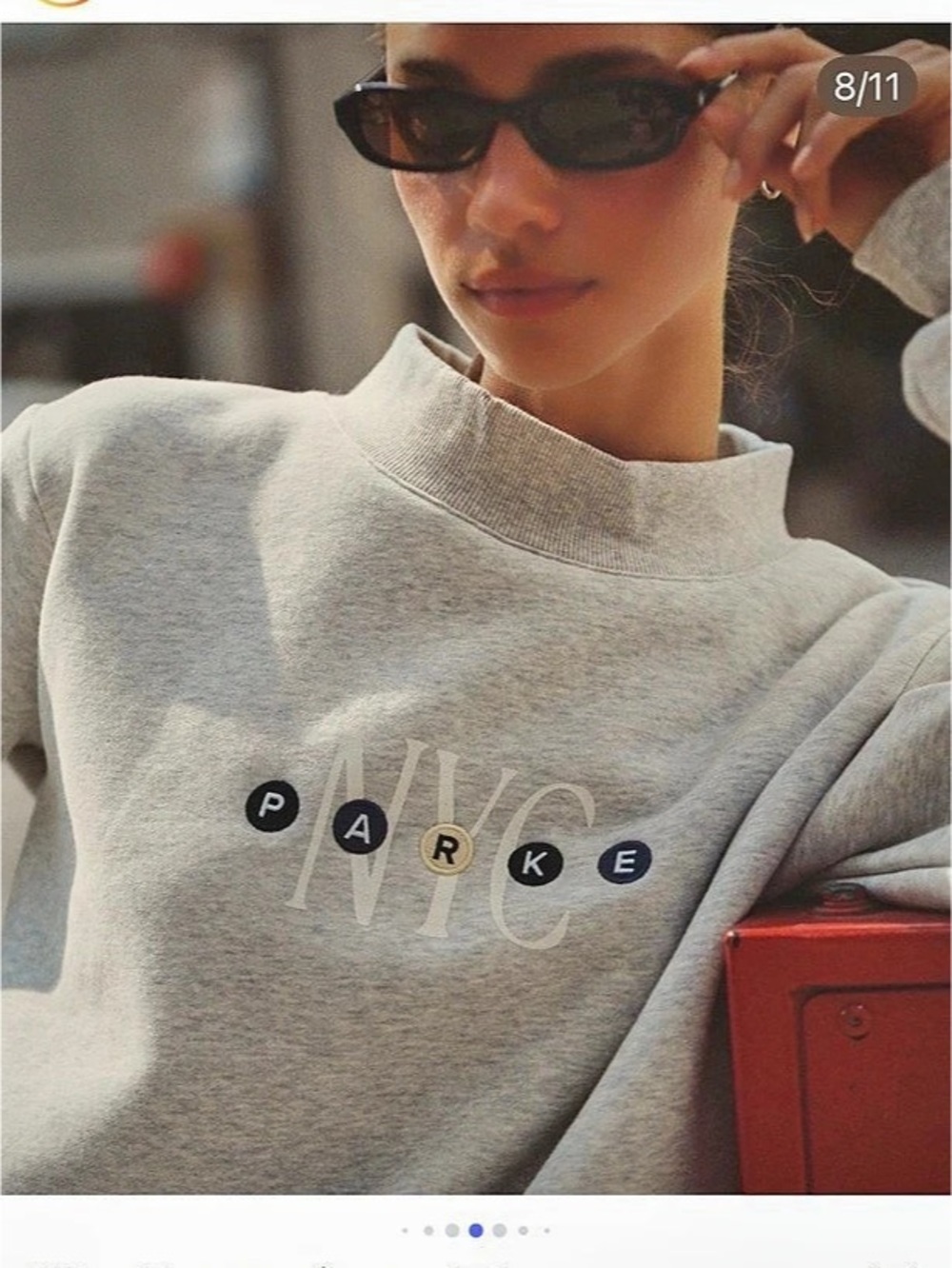 PARKE Graphic Mockneck - Subway Gray Sweatshirt NWT